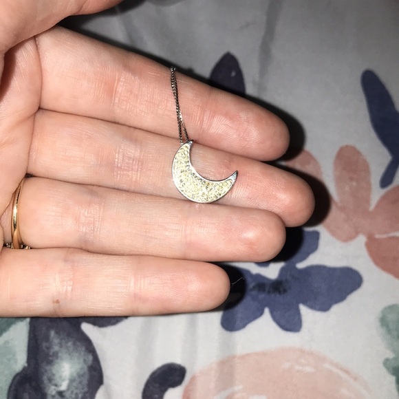 Austrian crystal moon necklace in sterling silver 🌙 - Picture 6 of 6